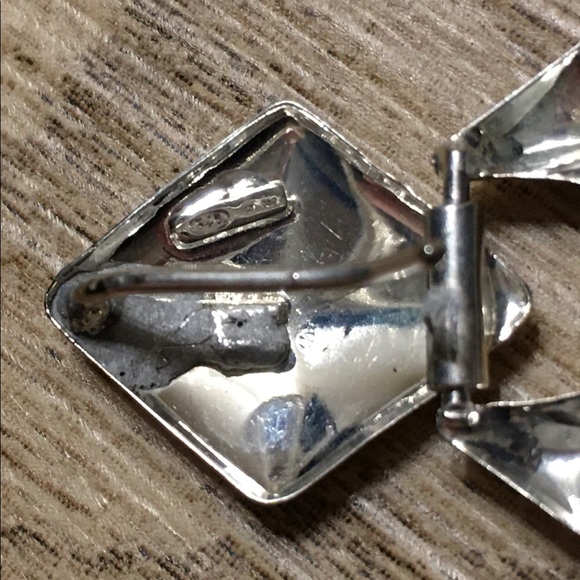 Vintage .925 Sterling Silver Geometrical Earrings - Picture 7 of 7